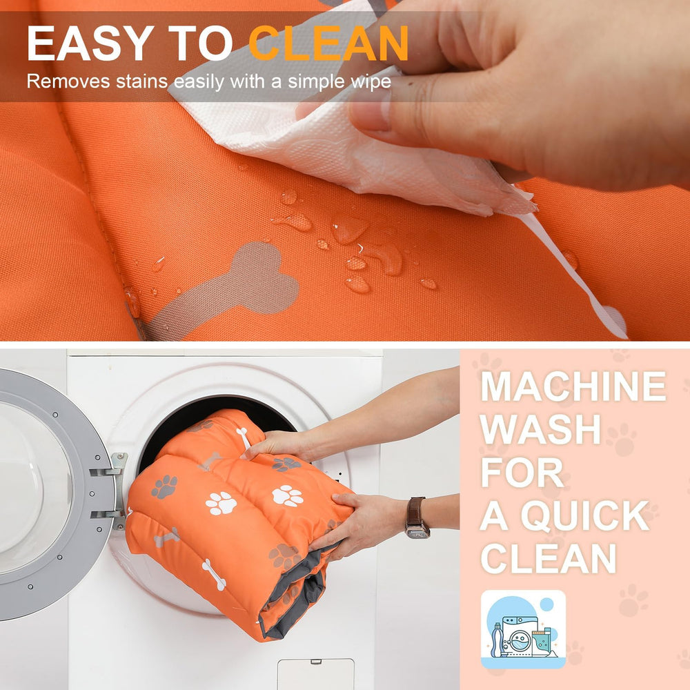 BEAUTYZOO outdoor dog bed surface is easy to clean and machine washable.