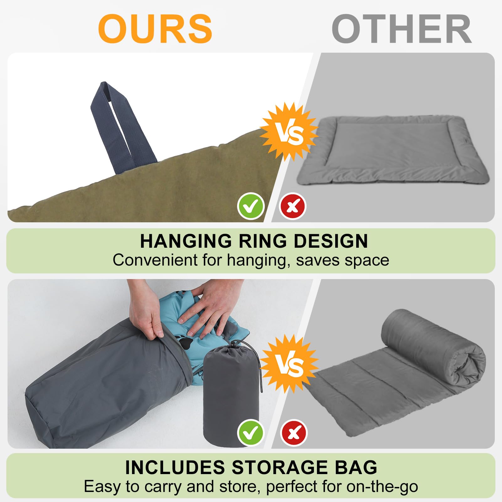 BEAUTYZOO outdoor dog bed ultra-portable for travel and camping setups.