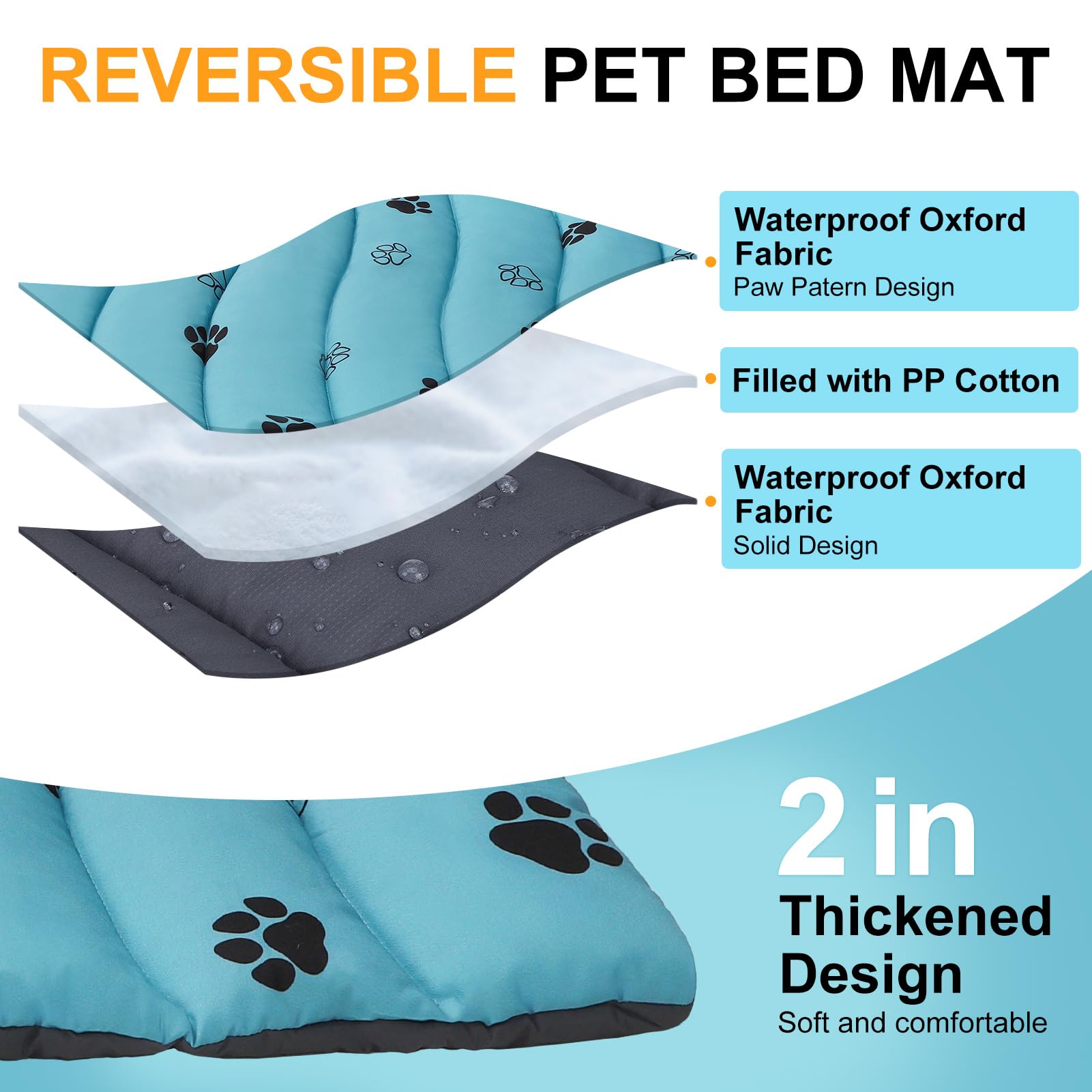 BEAUTYZOO outdoor dog bed scratch-resistant Oxford fabric withstands wear.