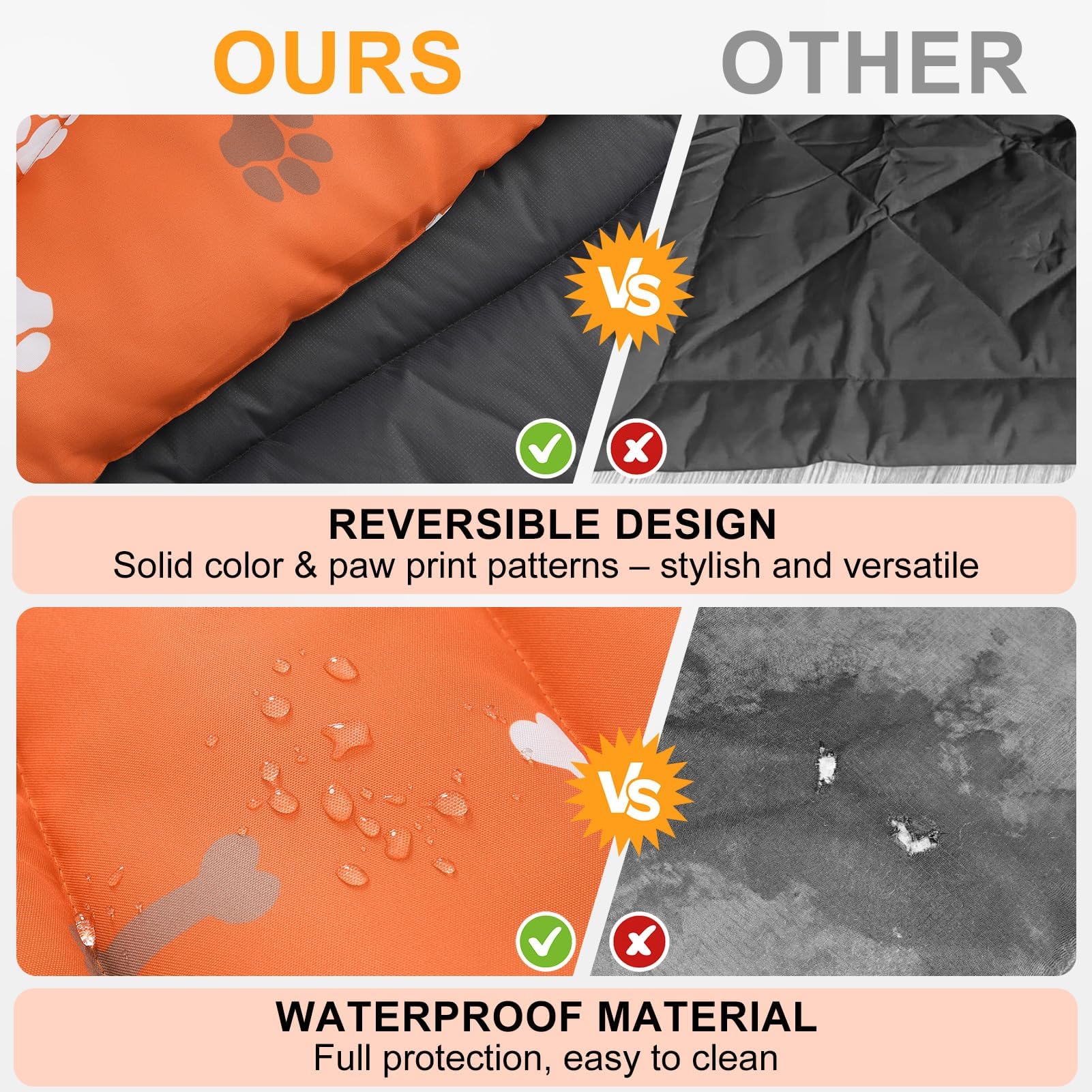 BEAUTYZOO outdoor dog bed's scratch-resistant fabric stands up to rugged use.