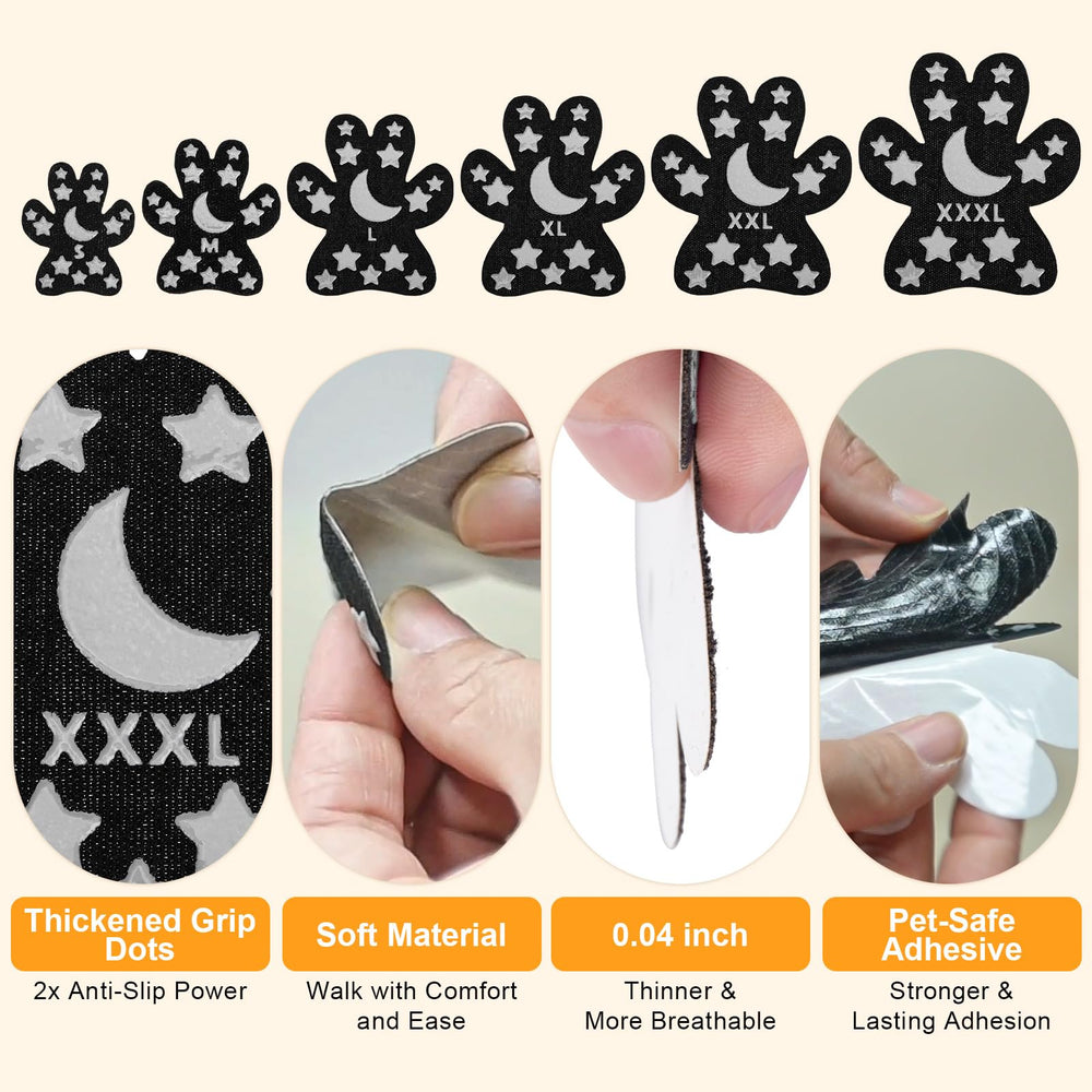 BEAUTYZOO paw pads on hardwood floor illustration emphasizes indoor slip prevention