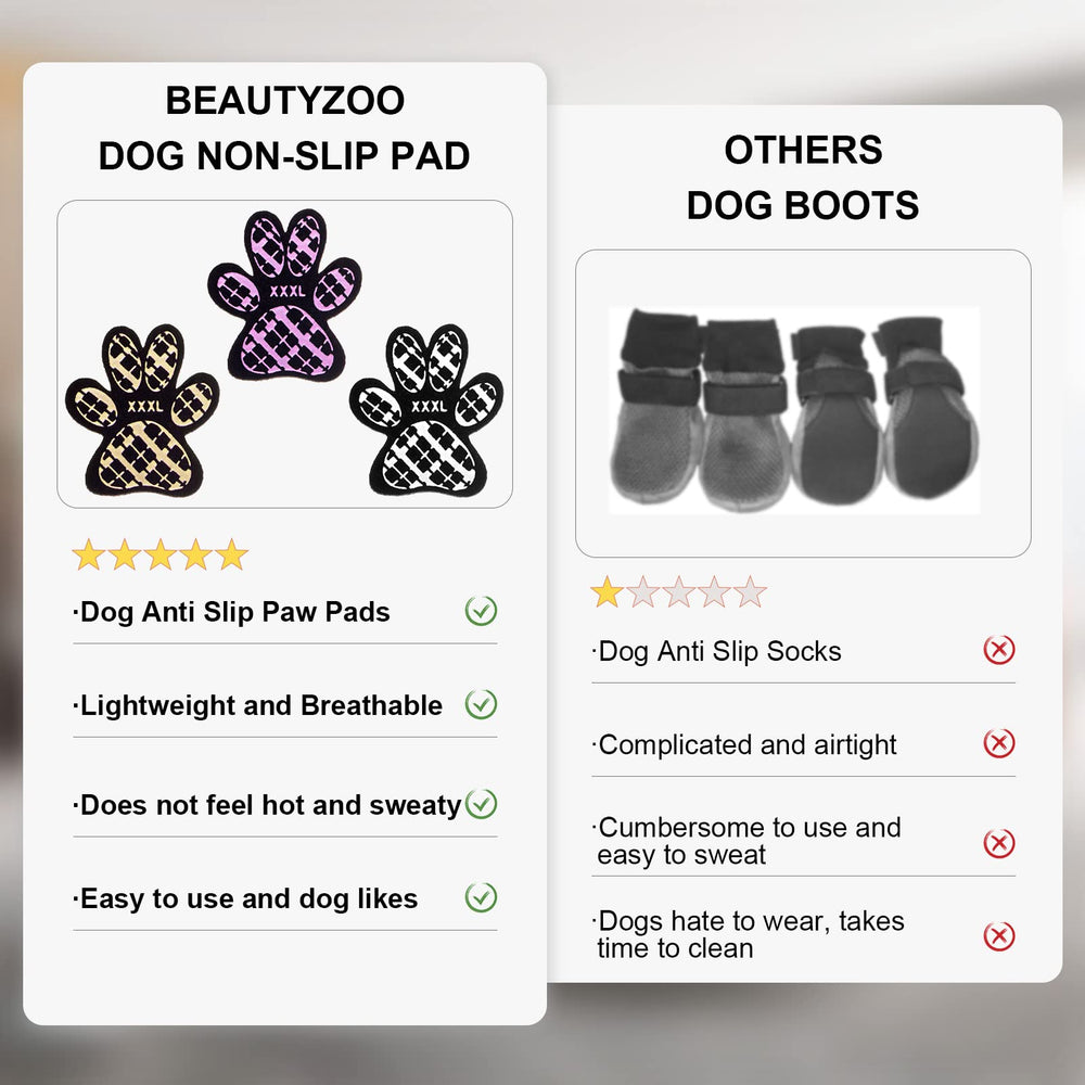 BEAUTYZOO paw grips adhere securely during home flooring use.