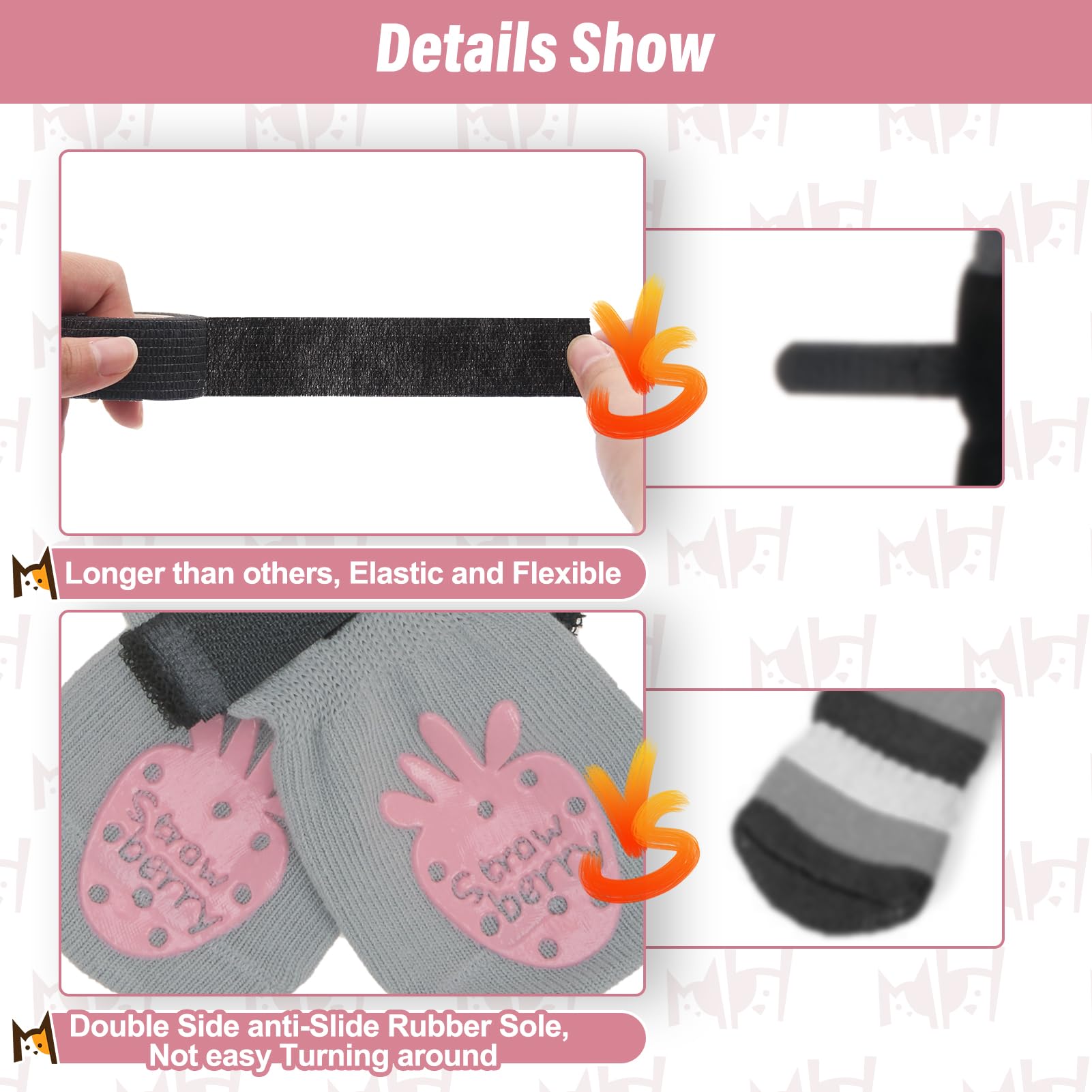BEAUTYZOO paw protectors with grips help pets keep steady on slick floors.