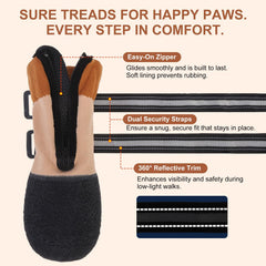 beautyzoo paw protectors keep paws clean and protected in rain or snow.