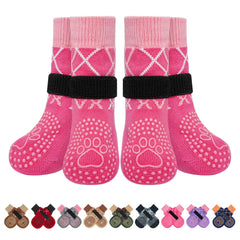 BEAUTYZOO pink dog socks packaging highlights color options for paw protection