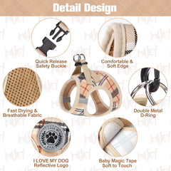 BEAUTYZOO reflective strips on harness for safer night walking.