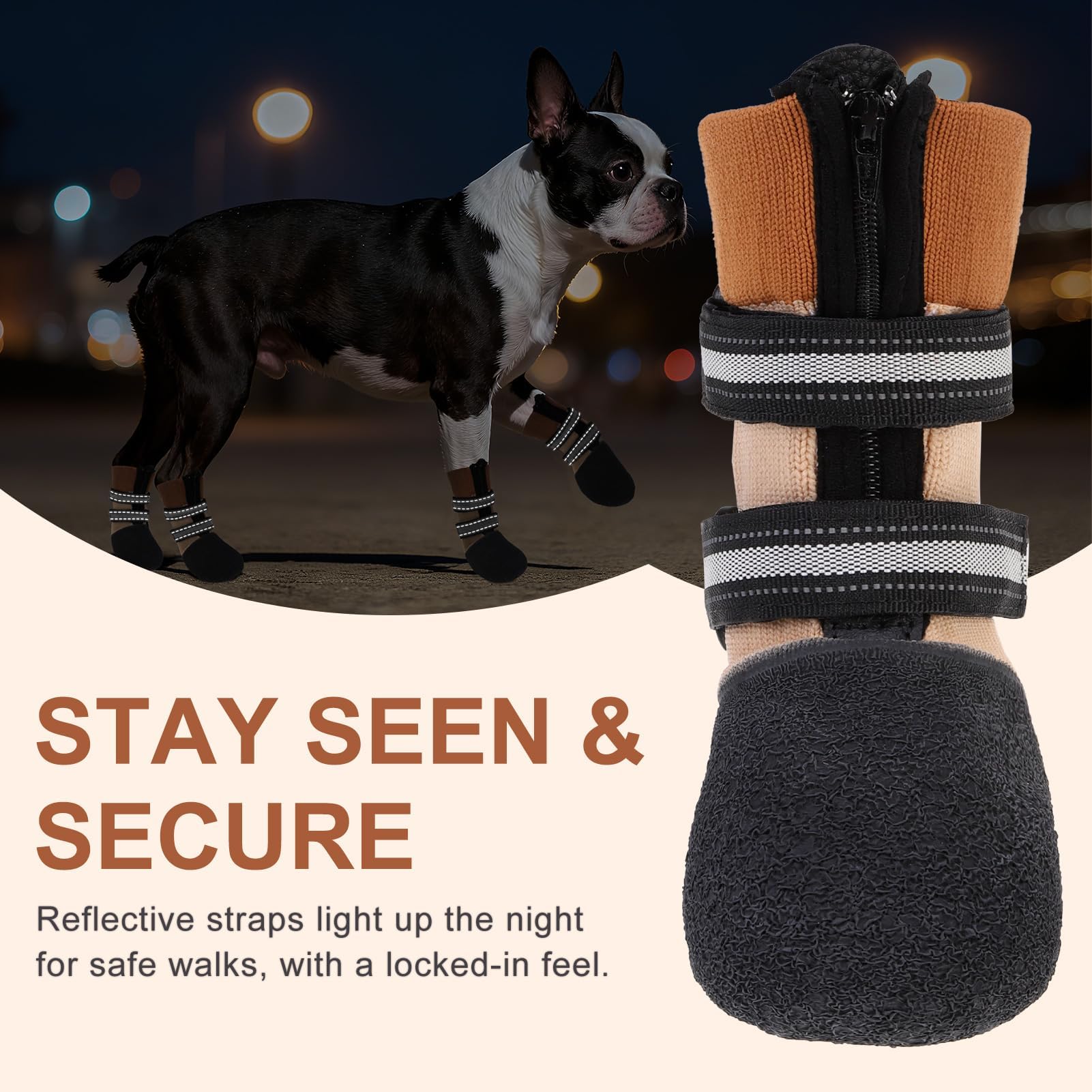 beautyzoo removable velcro straps secure booties during active play.