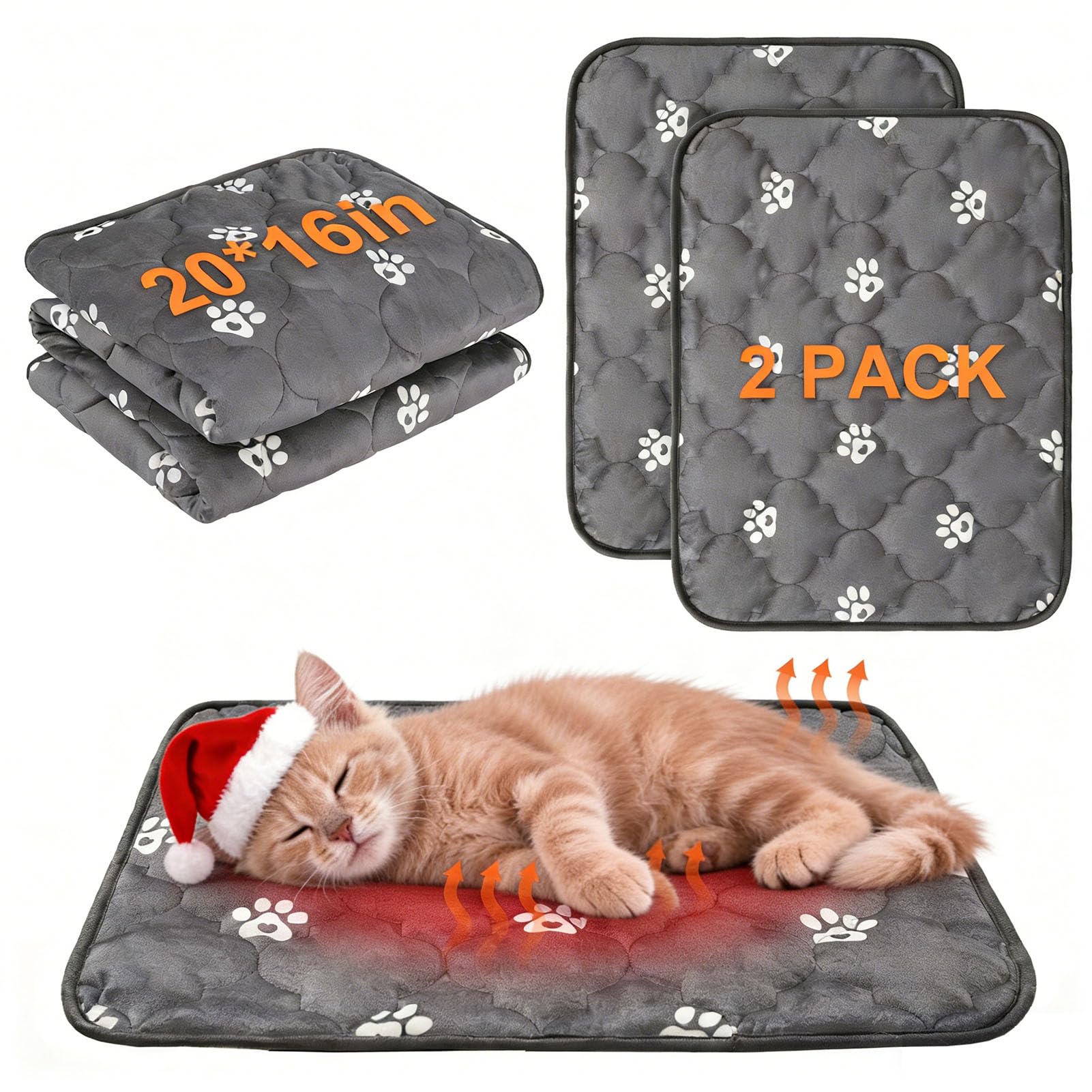BEAUTYZOO self-warming bed pad main view shows cozy warmth for pets.