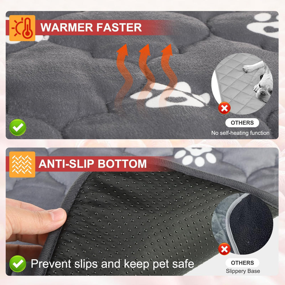 BEAUTYZOO self-warming bed pad pack of two gray pads.