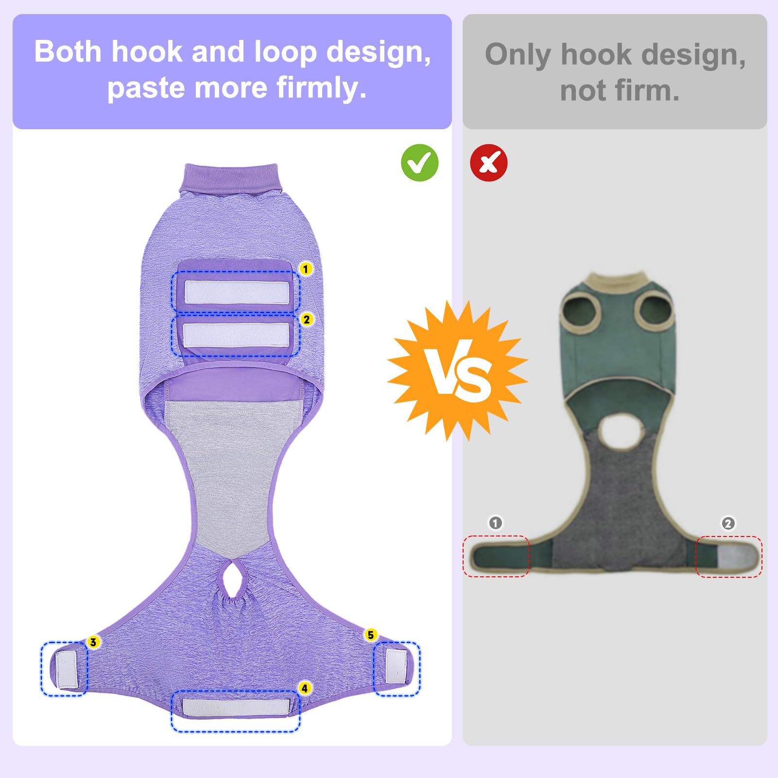 BEAUTYZOO six sizes dog-recovery-suit available XS to XXL for versatile fits