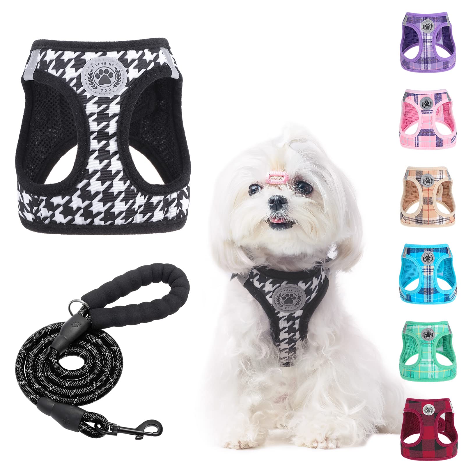 BEAUTYZOO small dog harness step-in front view for quick, secure daily strolls.