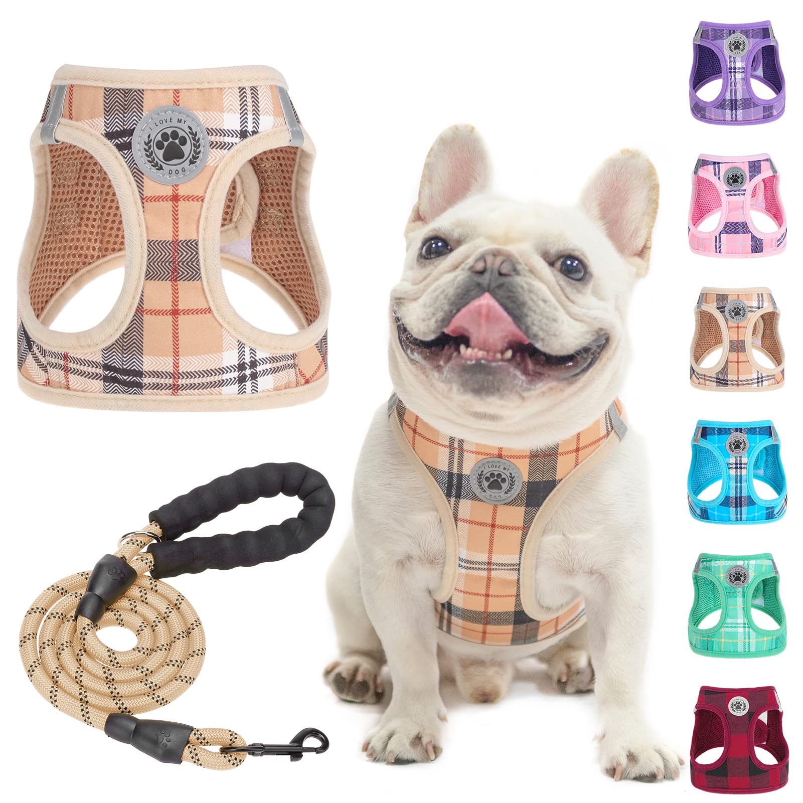BEAUTYZOO small dog harness step-in easy on-off for quick walks.