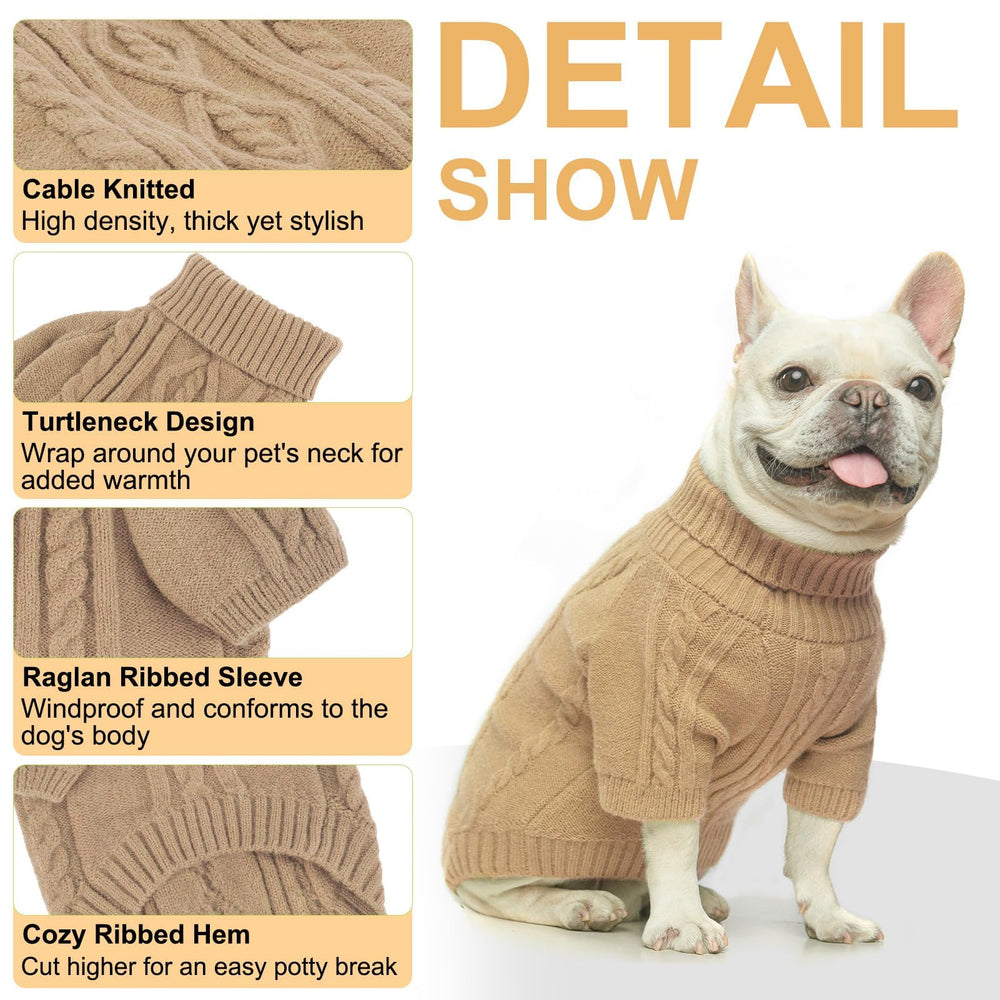 BEAUTYZOO small dog sweater chest view emphasizing snug chest wrap for secure fit