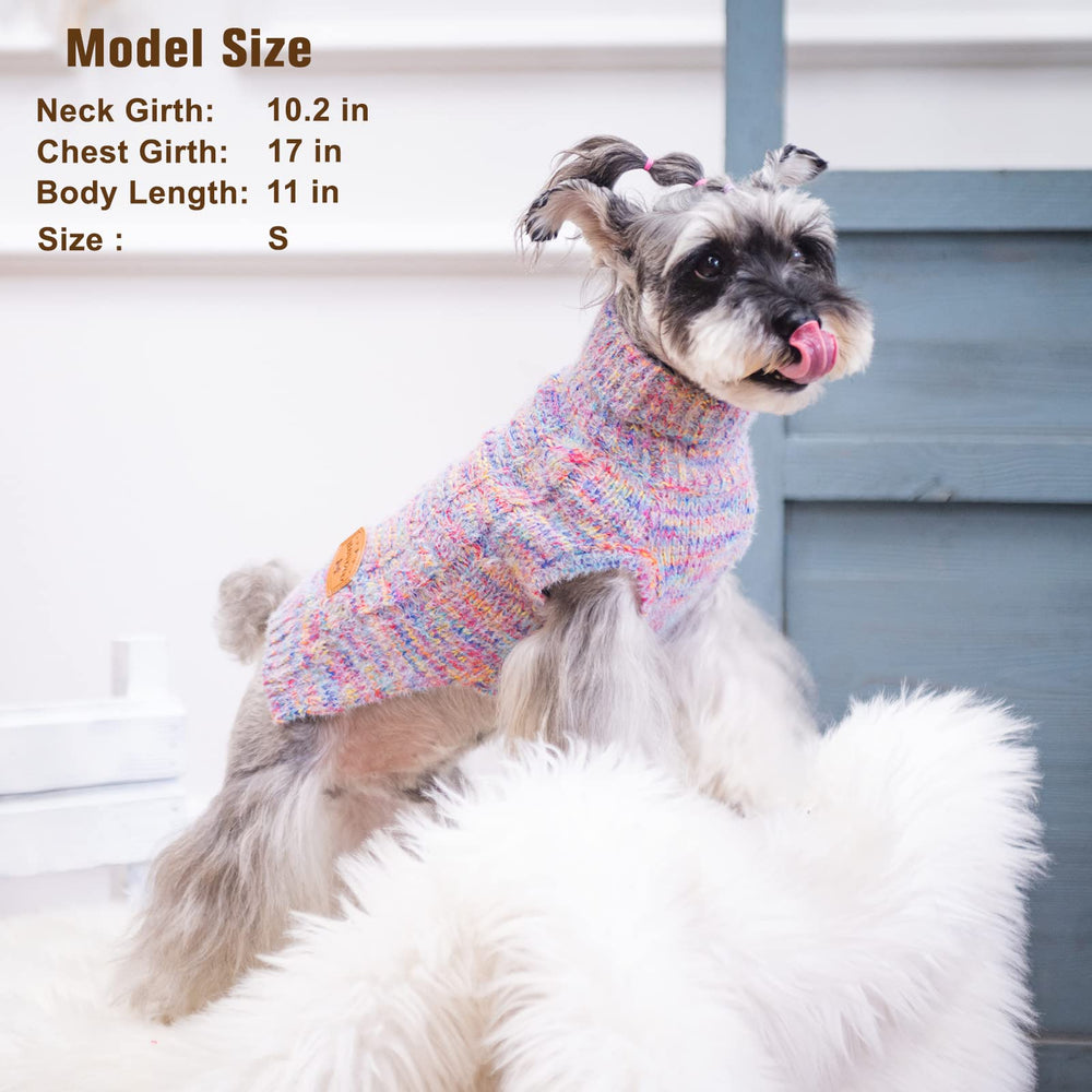 Beautyzoo small dog sweater color gradient adds stylish daily wear for photos.