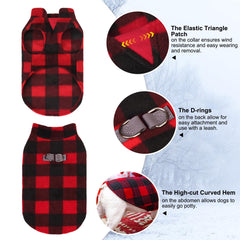 BeautyZOO small dog sweater fleece vest on dog during walk demonstrates leash compatibility.