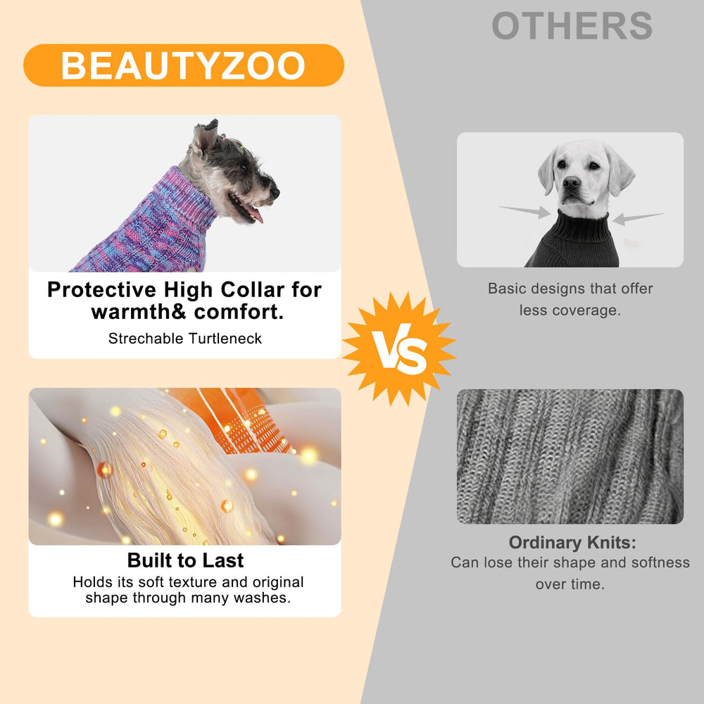 BEAUTYZOO Small Dog Sweater gradient colorway complements outfits