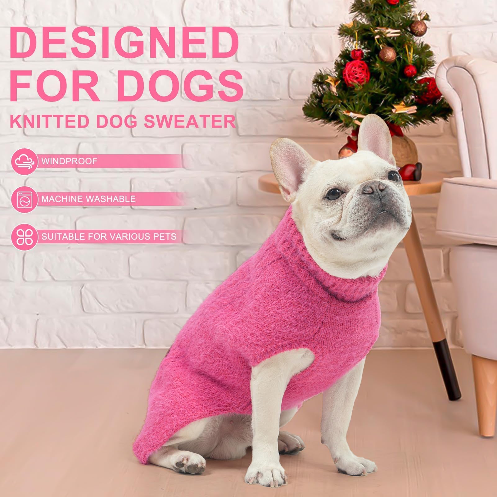 BEAUTYZOO Small Dog Sweater knit fabric detail shows soft stretch and shape retention