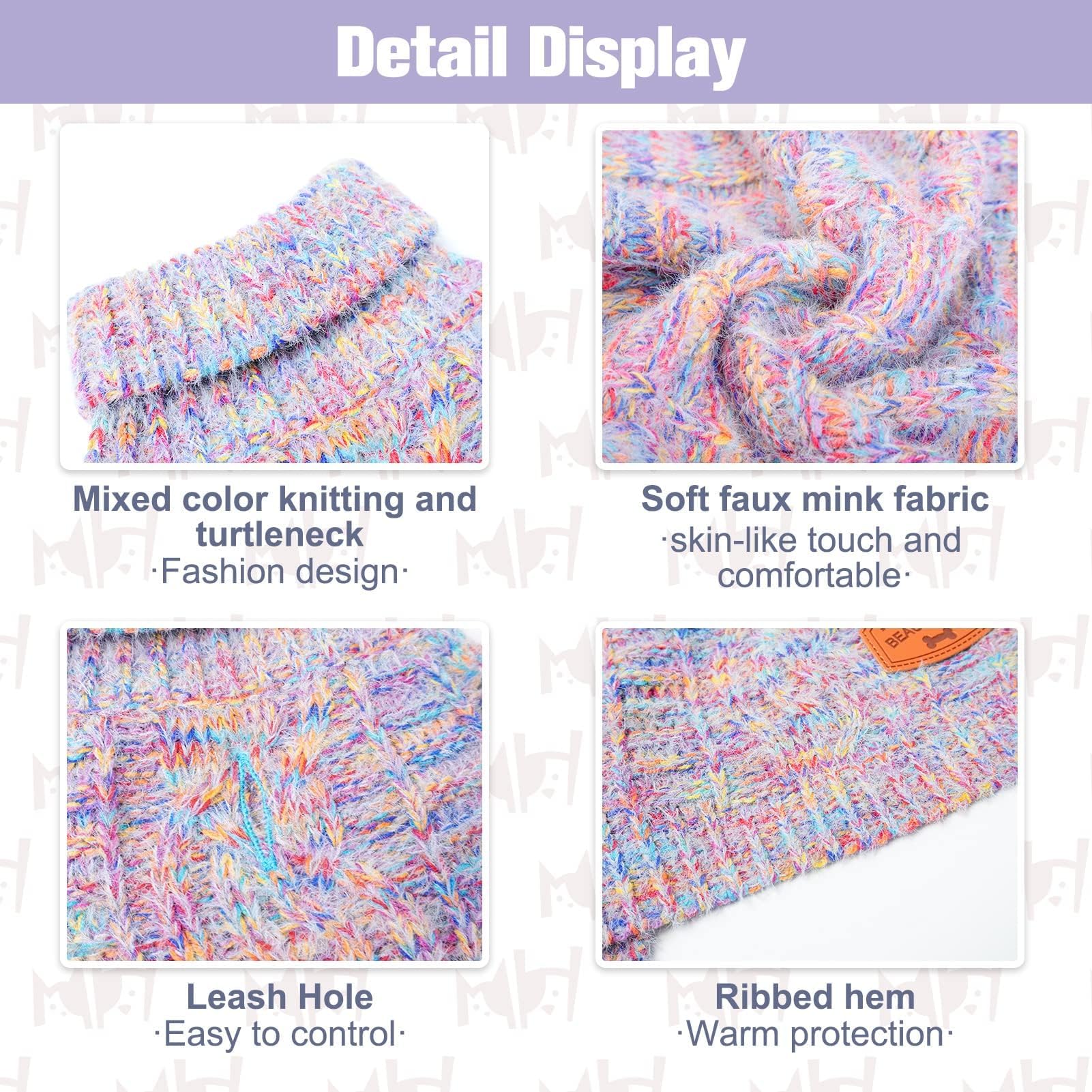 BEAUTYZOO Rainbow Pink turtleneck closeup shows warm ribbed collar and stretch knit.