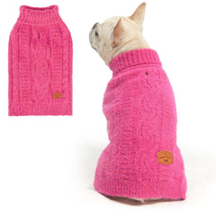 BEAUTYZOO Small Dog Sweater close-up in soft mink knit for cozy warmth