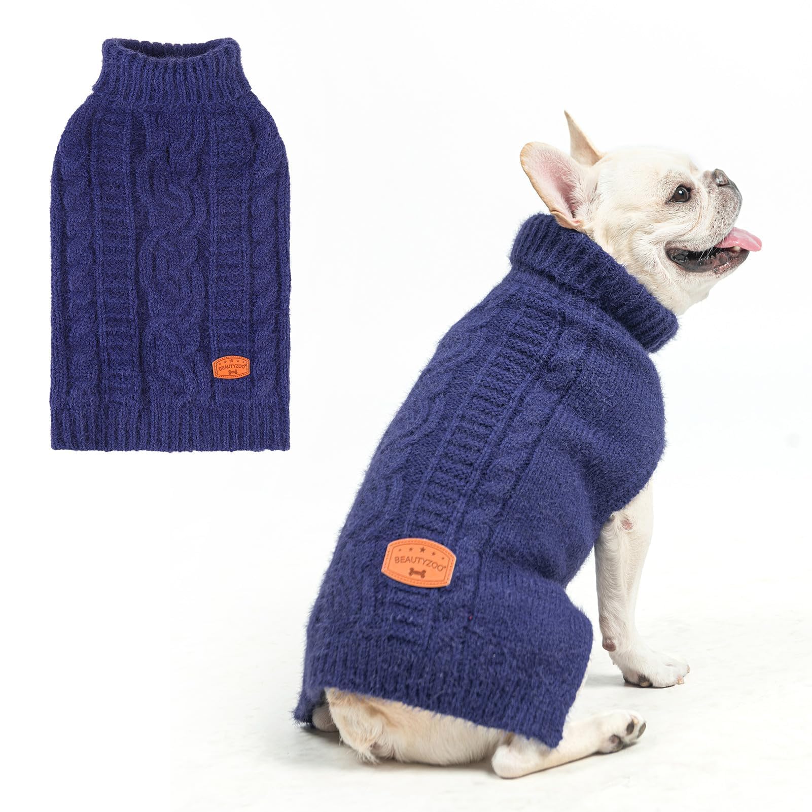 BEAUTYZOO small dog sweater turtleneck offers cozy warmth during winter walks
