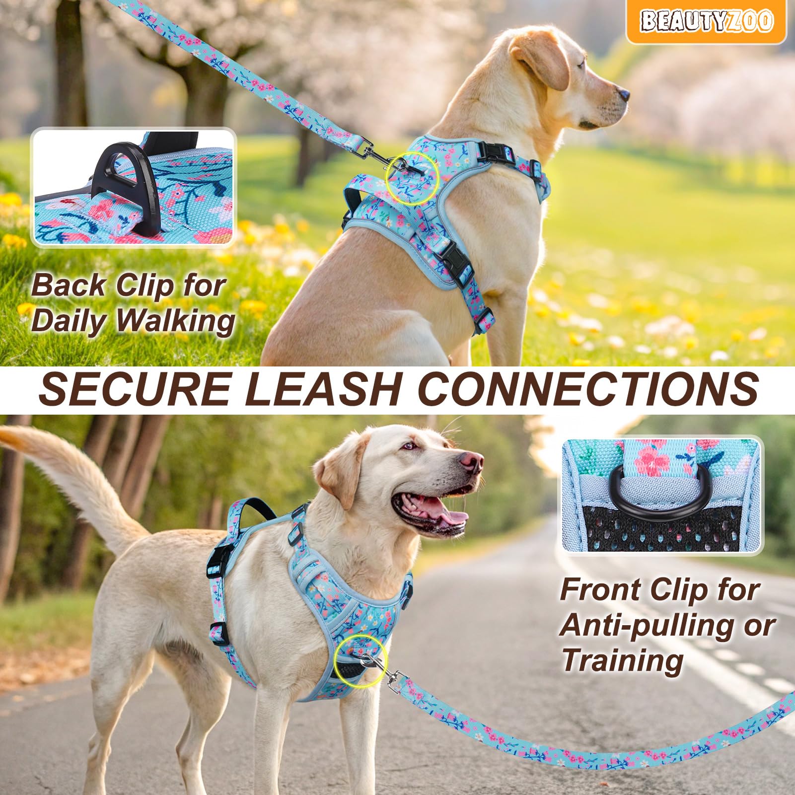 BEAUTYZOO soft padded vest with reflective strips for visible, comfortable night walks.