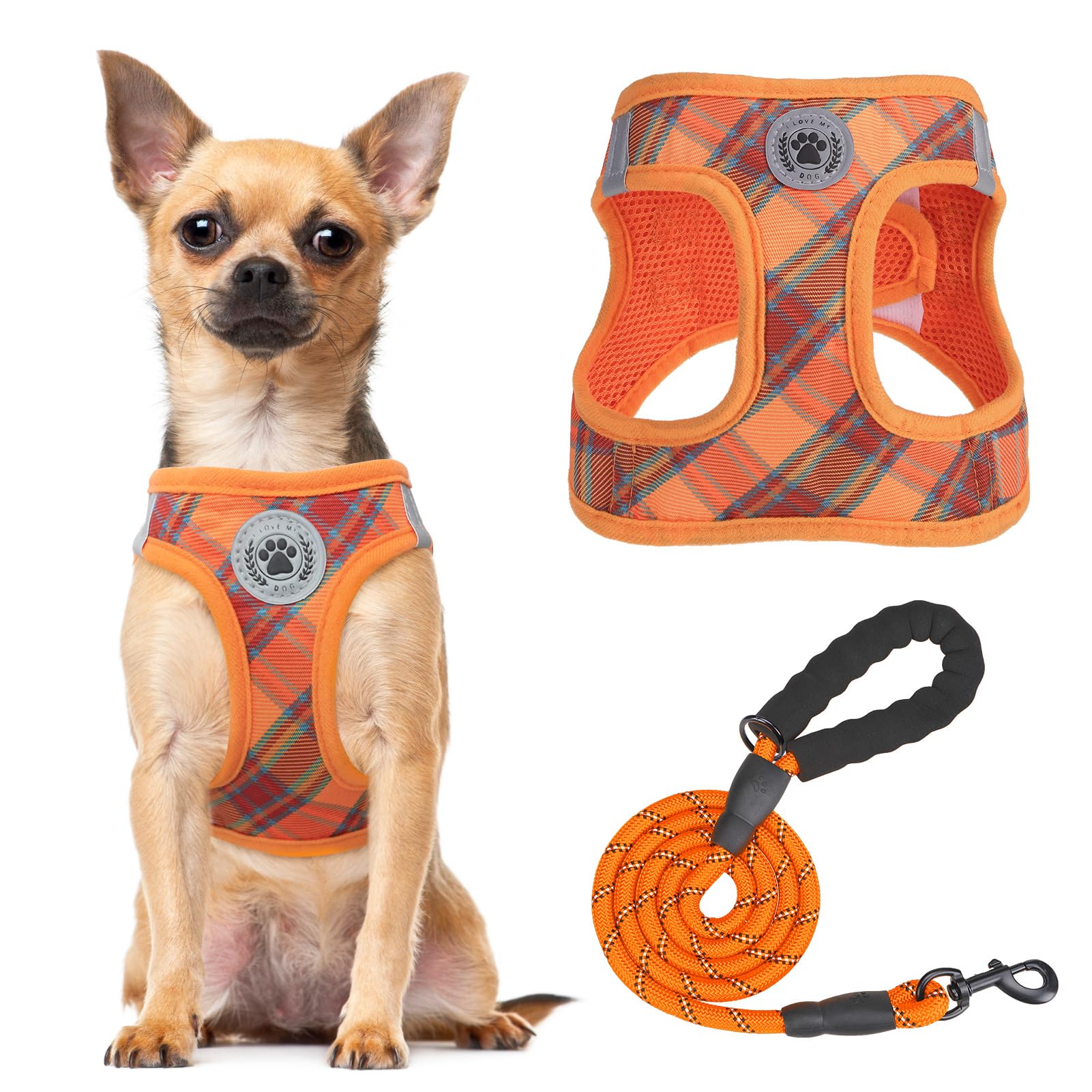BEAUTYZOO Step-in harness with reflective bands for safer night walks