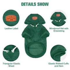 BEAUTYZOO waffle-laminated cotton coat green XL front view emphasizes warmth