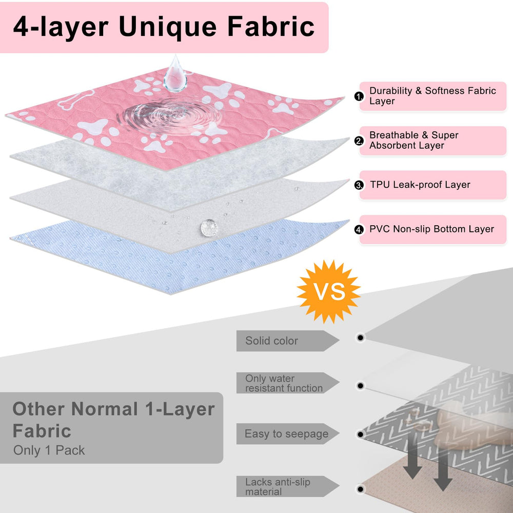 Beautyzoo washable pee pad high-density absorbent layer locks in moisture