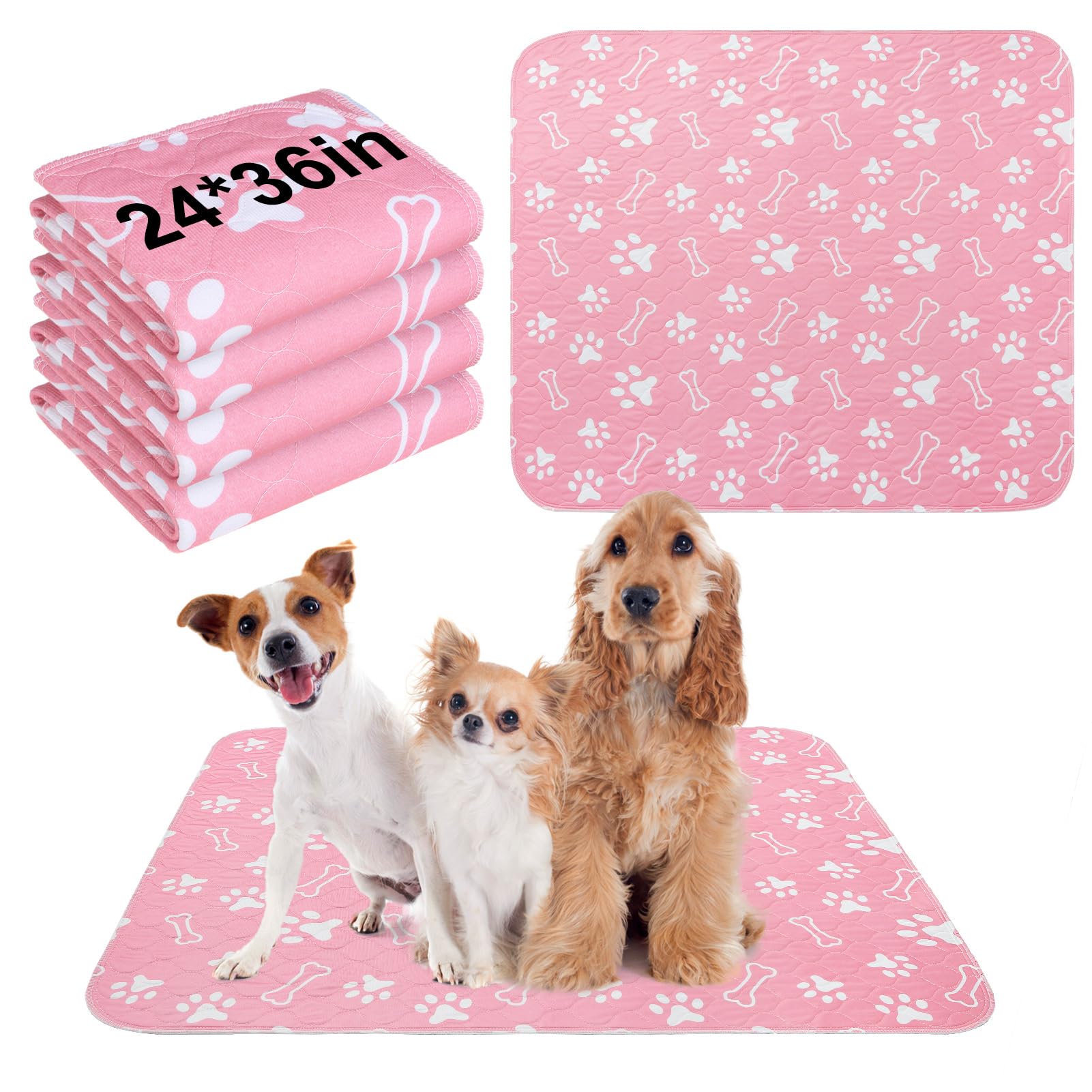 BEAUTYZOO washable pee pad with non-slip bottom protects floors during training.