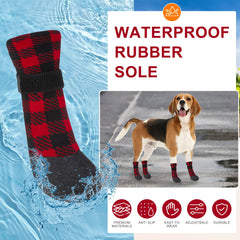 BEAUTYZOO waterproof dog shoes being worn on pavement outdoors