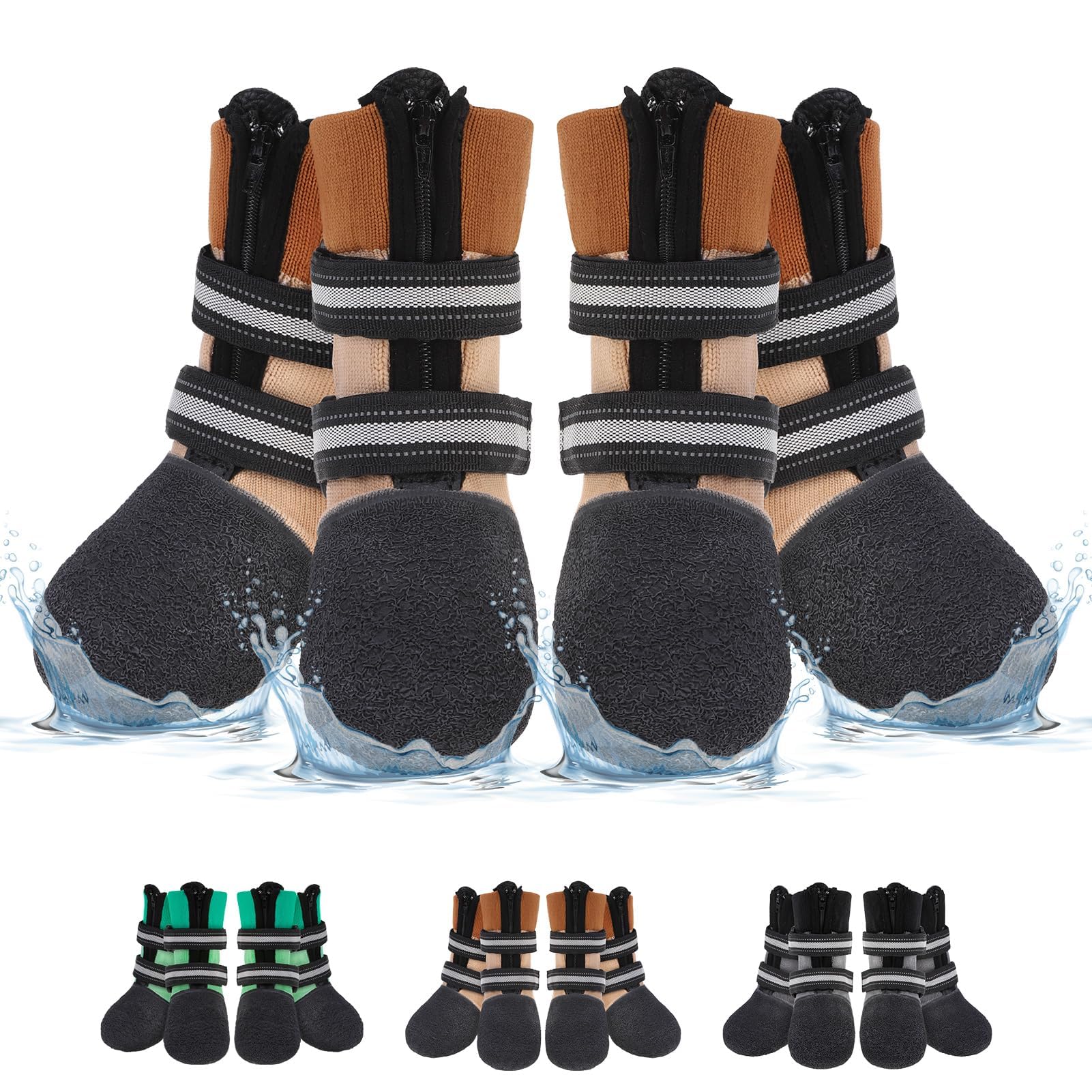 beautyzoo waterproof dog shoes for winter shield paws during wet outdoor walks.