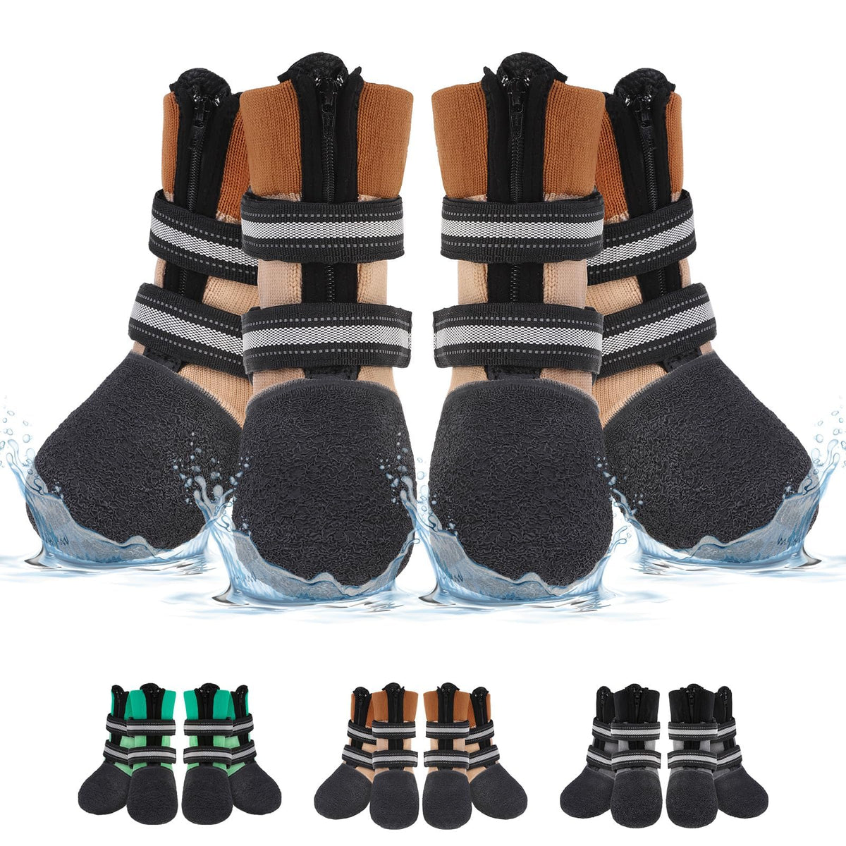 beautyzoo waterproof dog shoes for winter shield paws during wet outdoor walks.