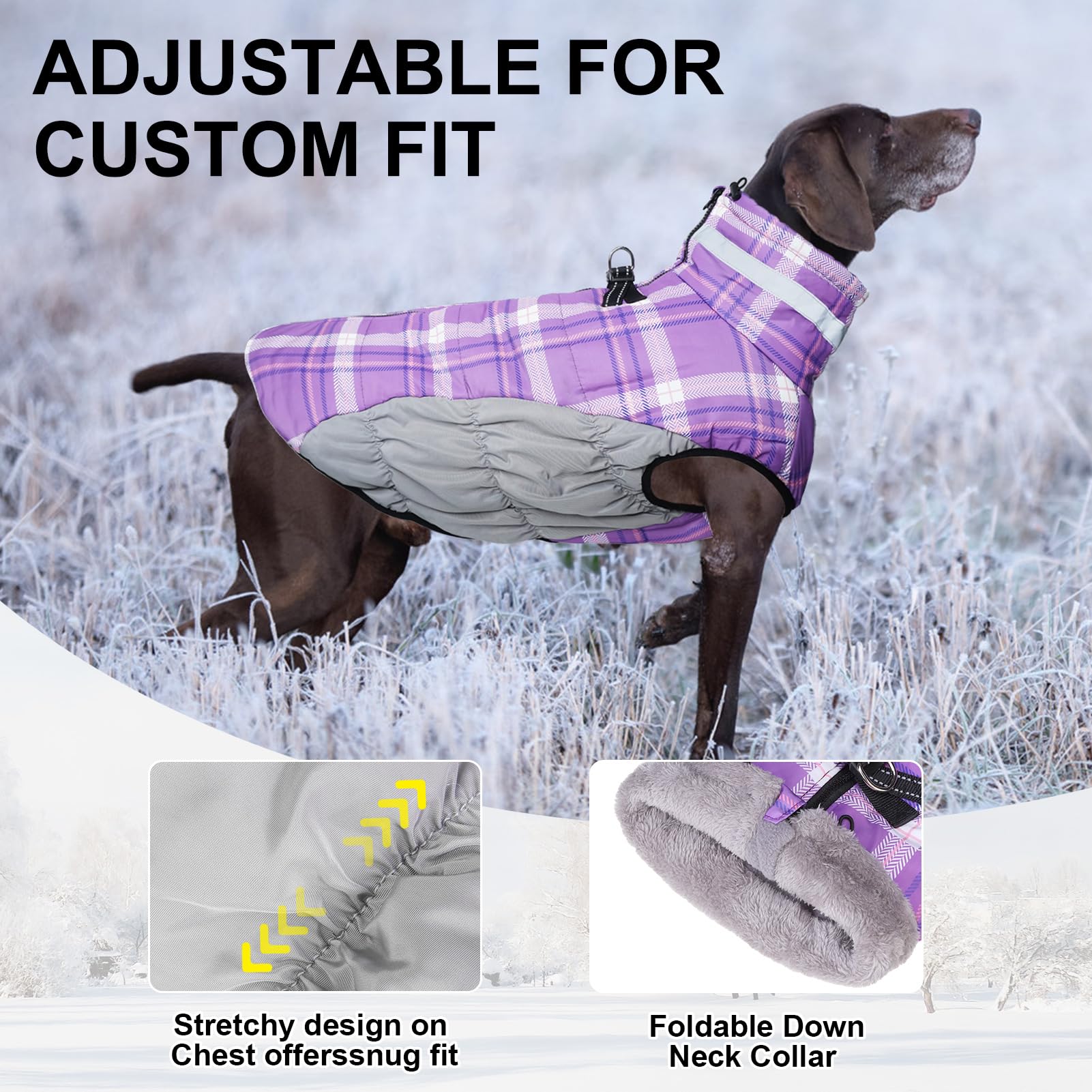BEAUTYZOO waterproof polar fleece dog jacket keeps dog warm on damp days