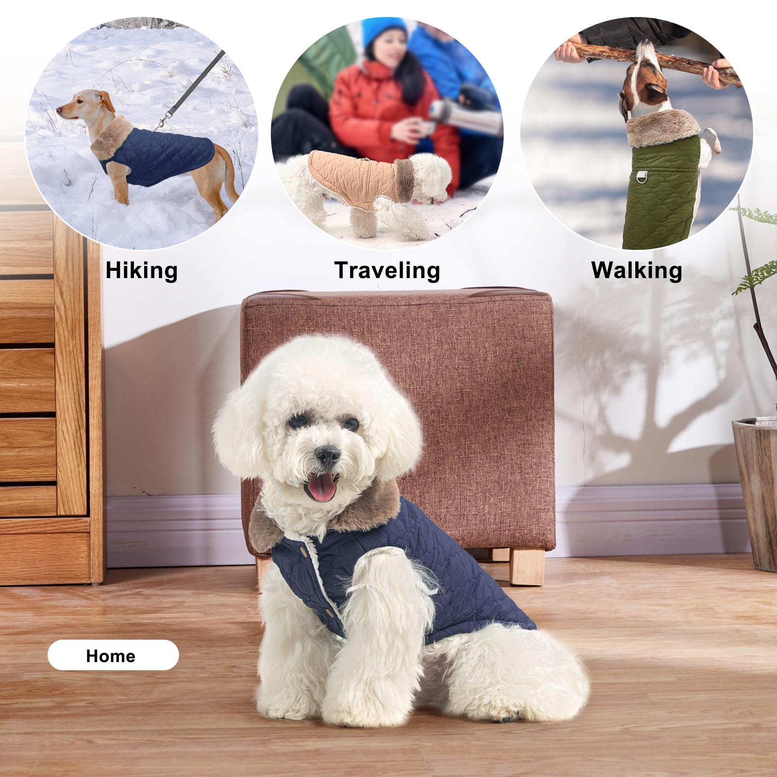 BEAUTYZOO winter coat close-up plush collar delivers wind protection and neck warmth