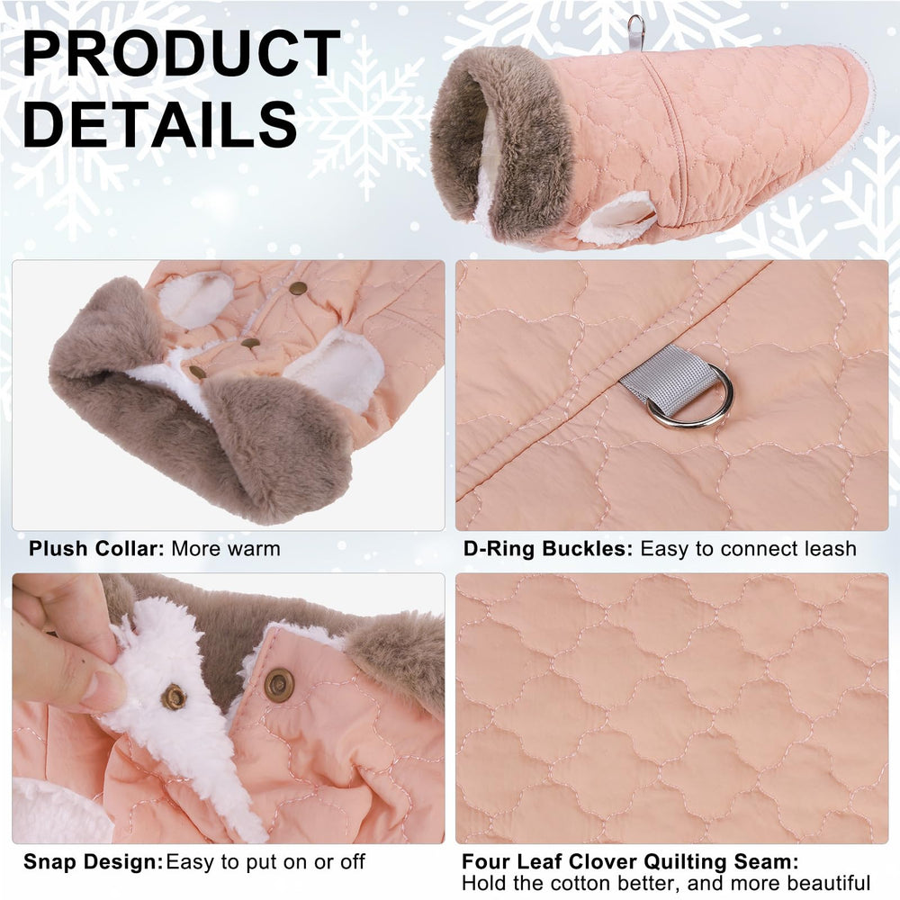 BEAUTYZOO Winter Dog Coat four-leaf quilting blends style and durability