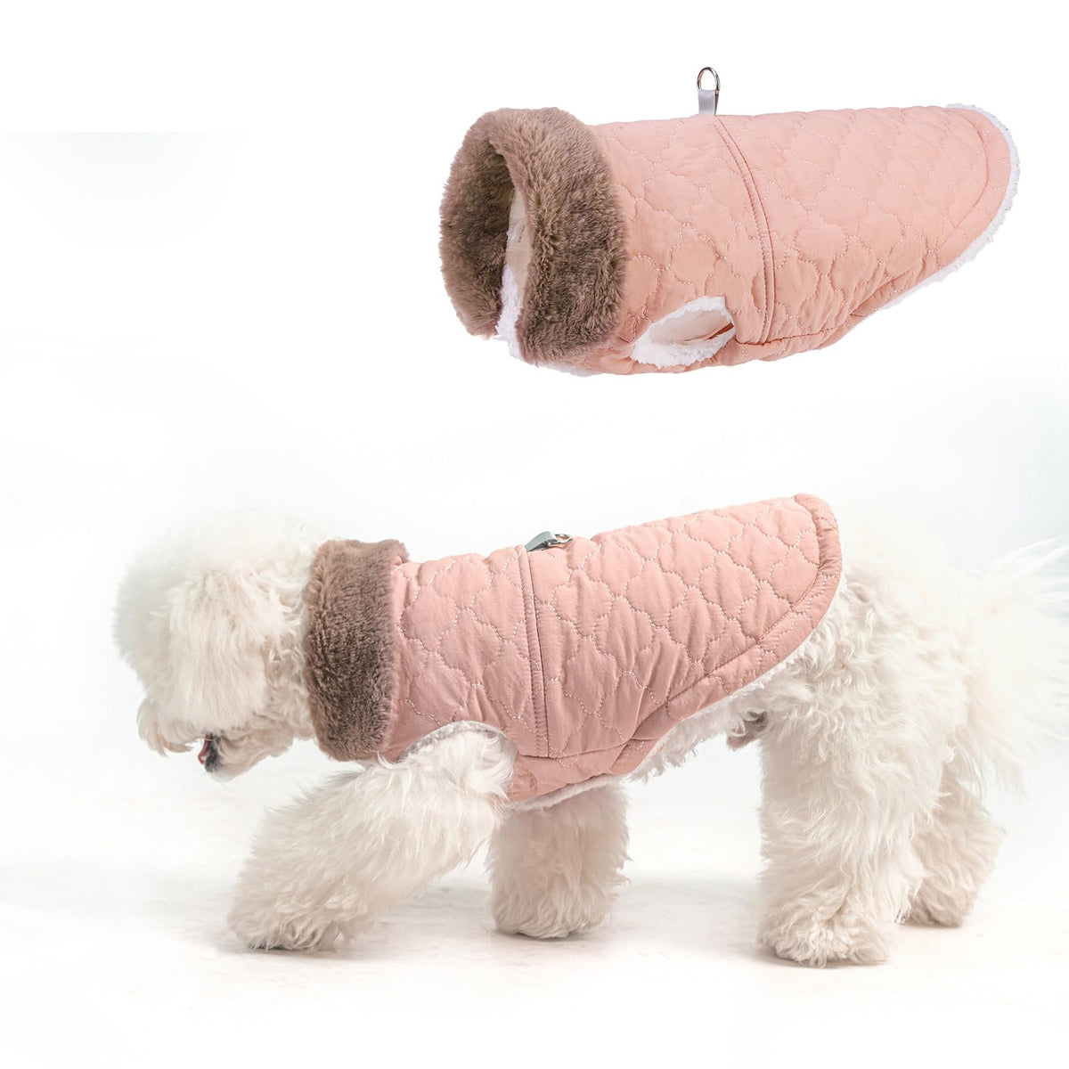 BEAUTYZOO winter dog coat with harness built-in for easy on the go warmth during walks