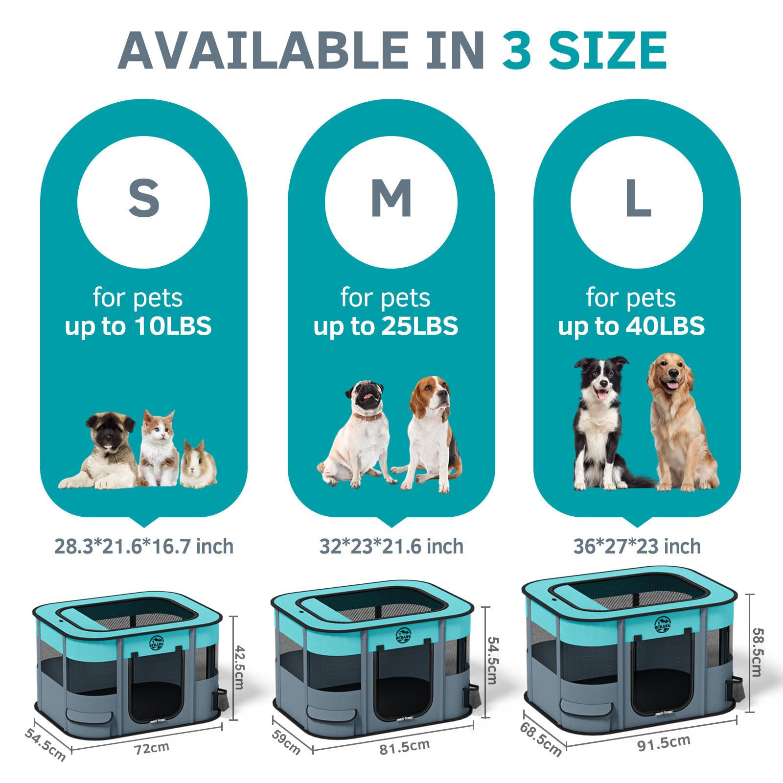 BEBANG Puppy Playpen portable carrying case and quick transport