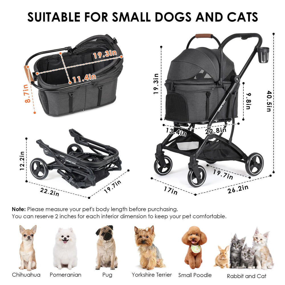 Beberoad Pets T3 detachable carrier highlights independent use as a car seat substitute
