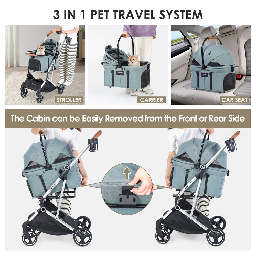 BEBEROAD PETS T3 Pro interior carrier with pet safely secured
