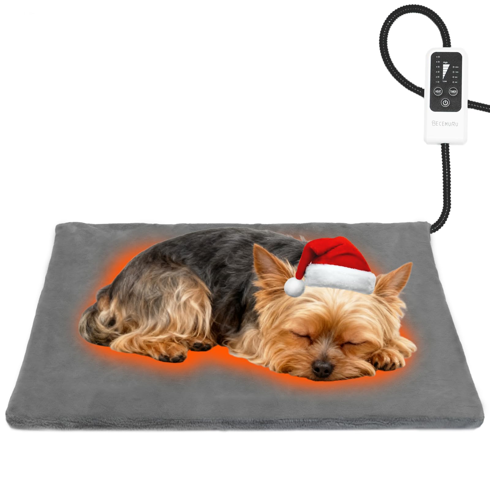 BECEMURU heating pad 24x18 front view for dog and cat warmth