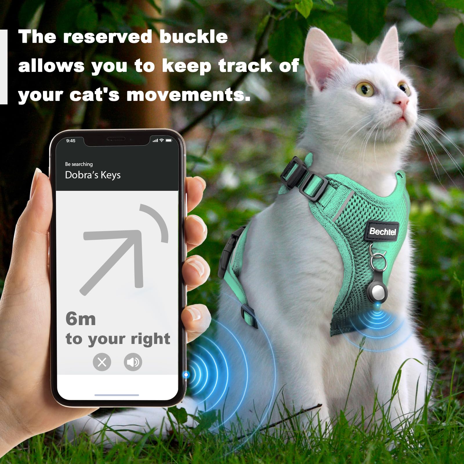 Bechtel cat harness car seatbelt insert enables safe car travel