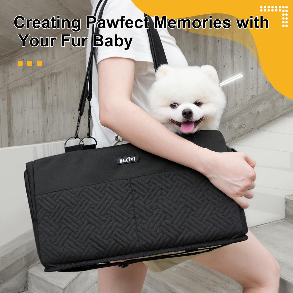 Becivi 3in1 travel solution converts to shoulder bag and plush bed.