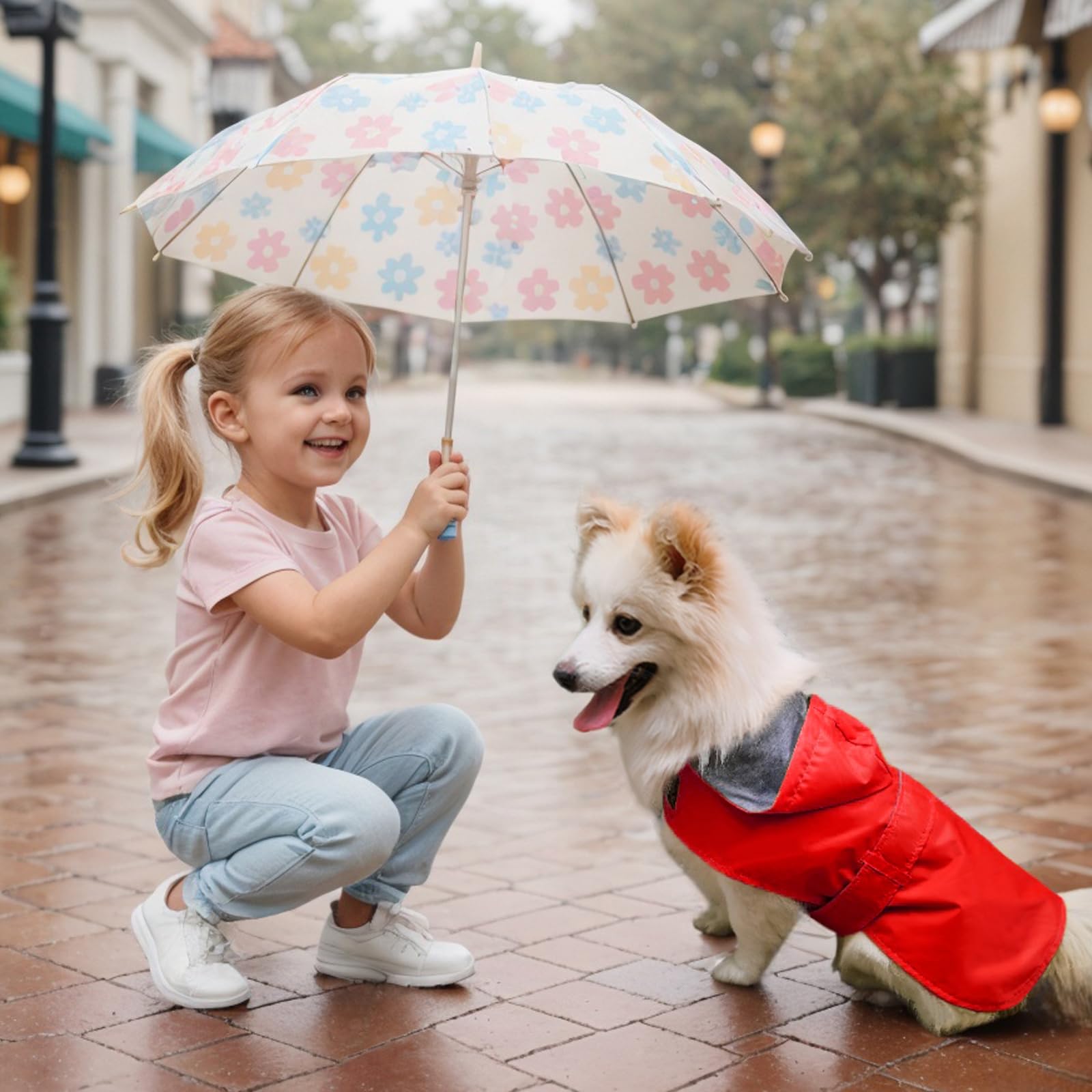 BECNBEAU dog raincoat red adjustable-straps ensures a secure fit for different body shapes.