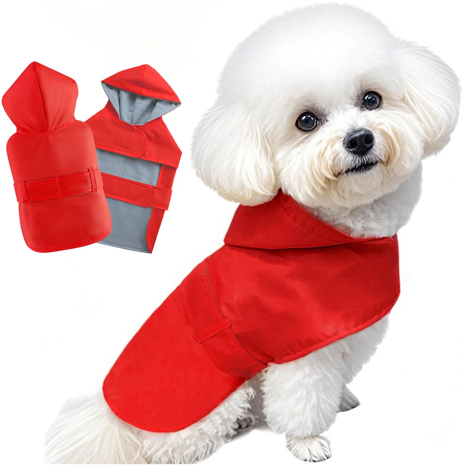 BECNBEAU dog raincoat waterproof outer layer protects during rainy walks