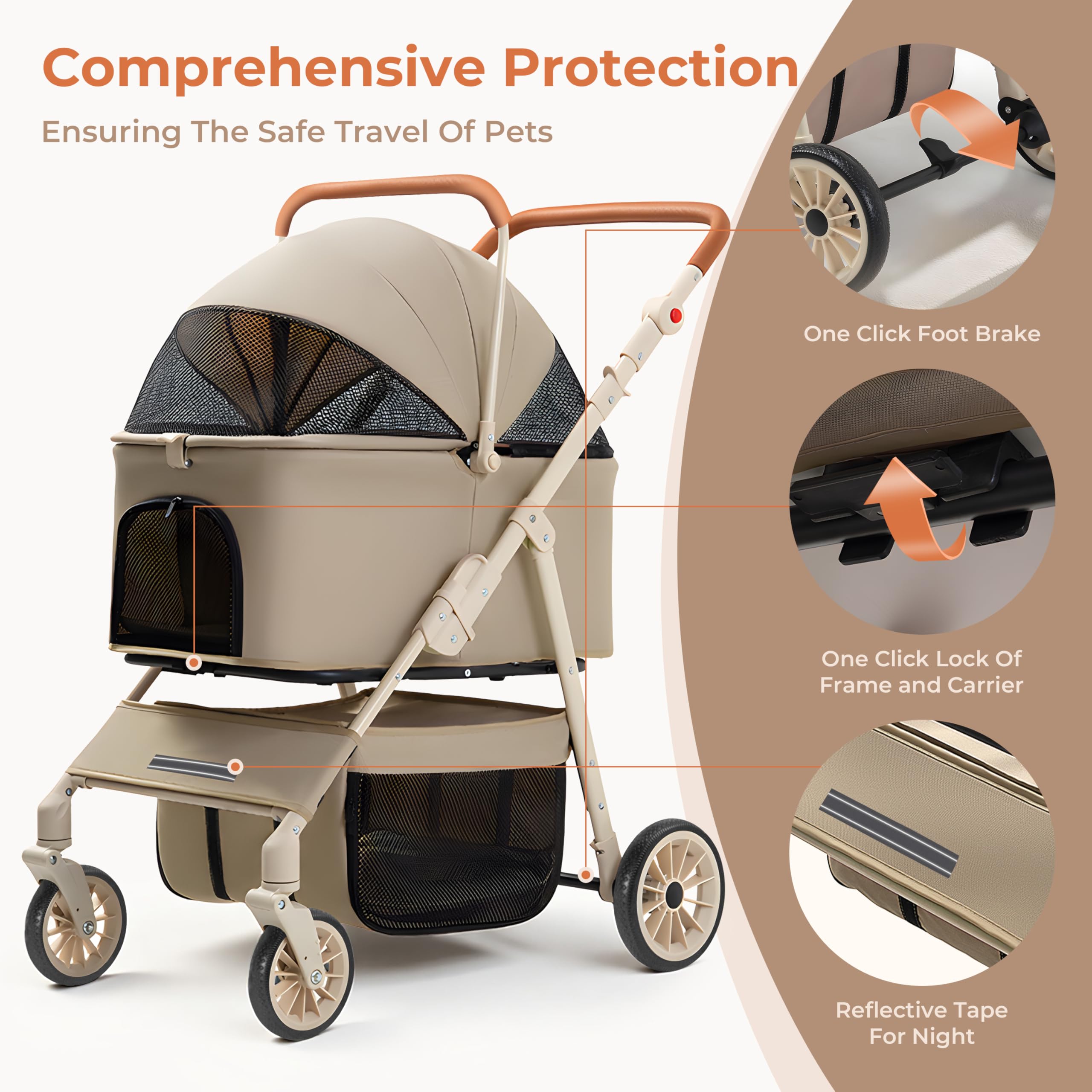 BeComfee aluminum frame offers sturdy support during walks.