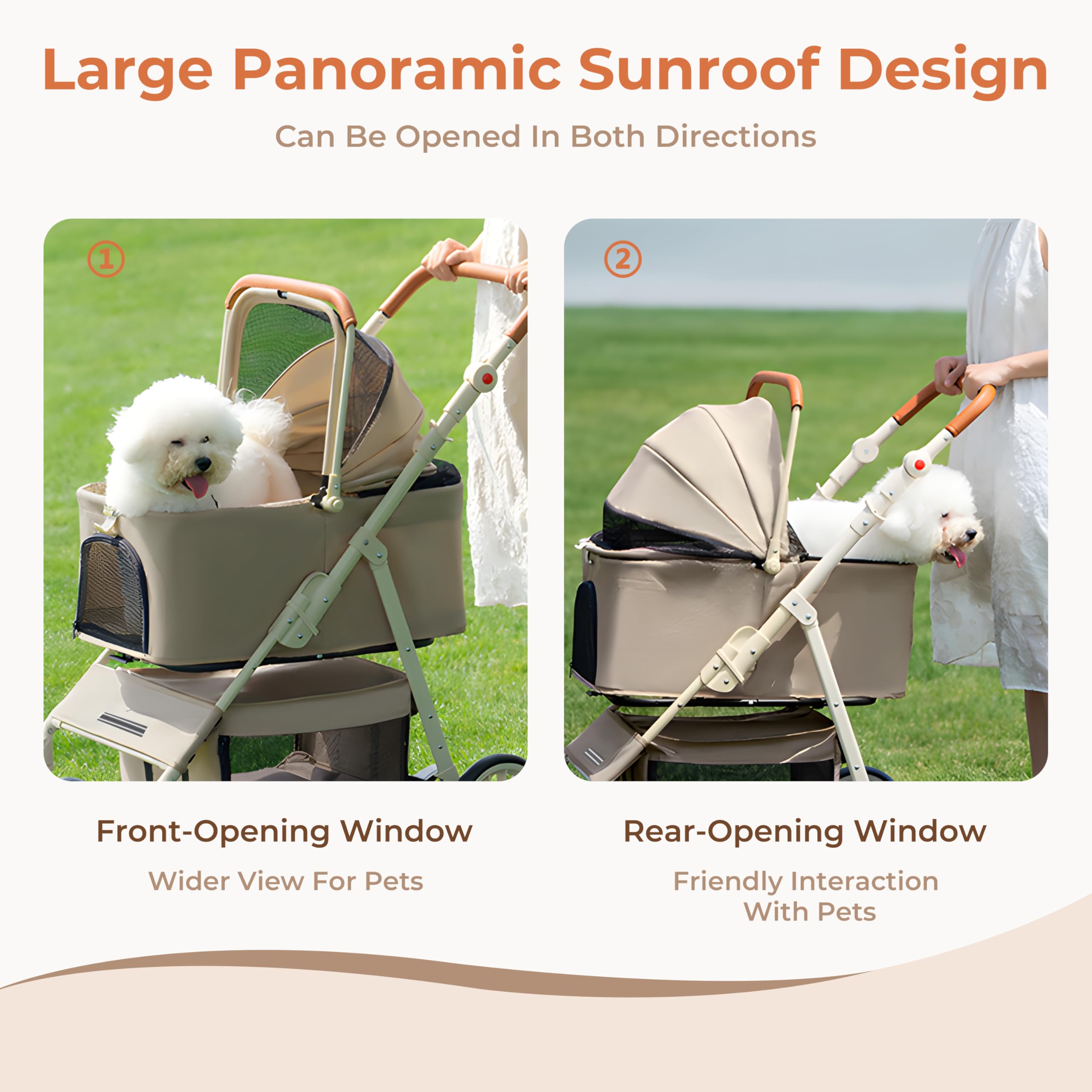 BeComfee carrier includes a safety buckle for secure travel.
