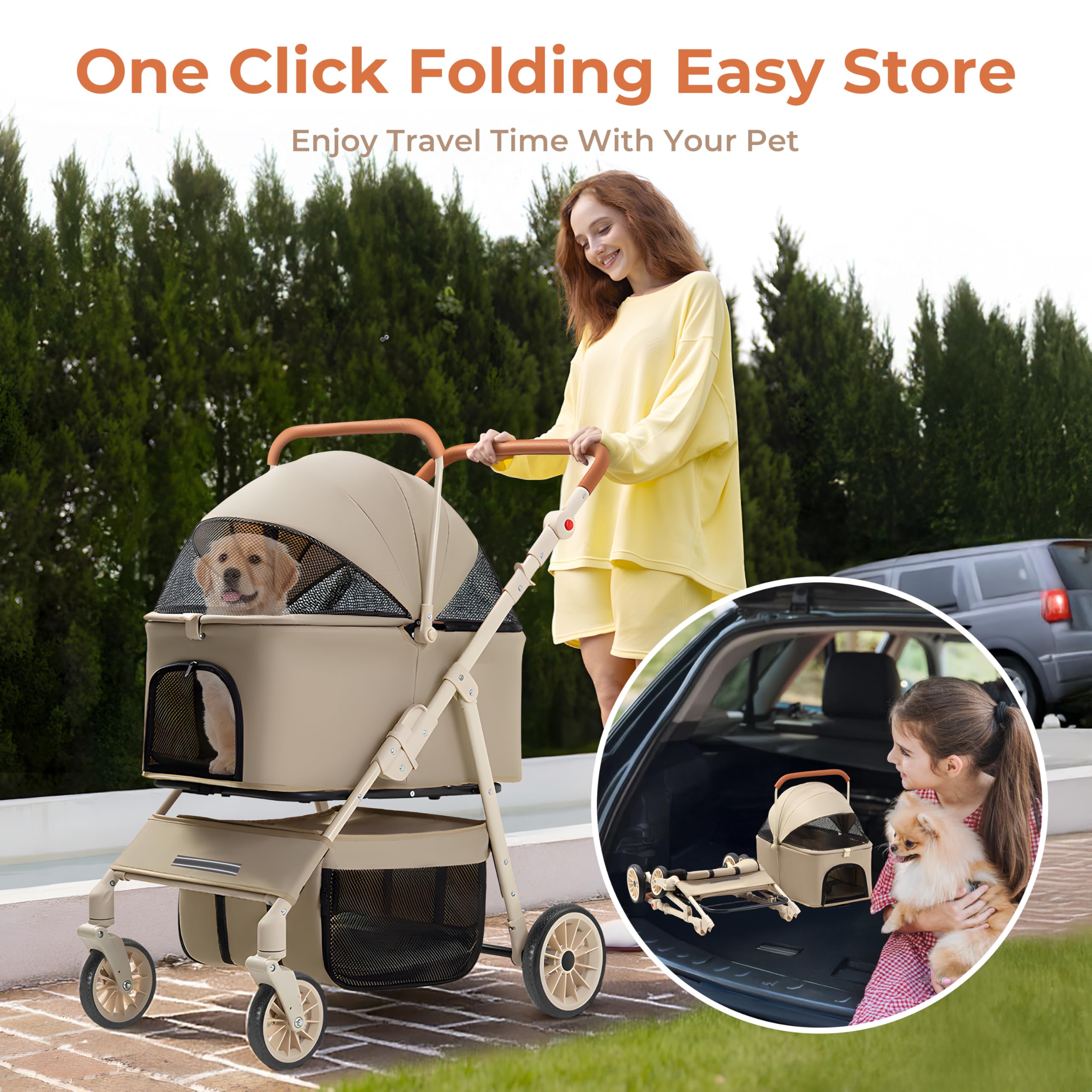 BeComfee travel-ready stroller ready for outdoor adventures.