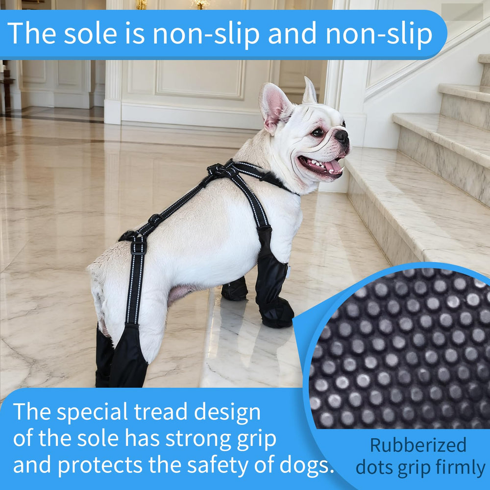 BECROWM anti-slip dog boots provide reliable traction on wet and icy surfaces