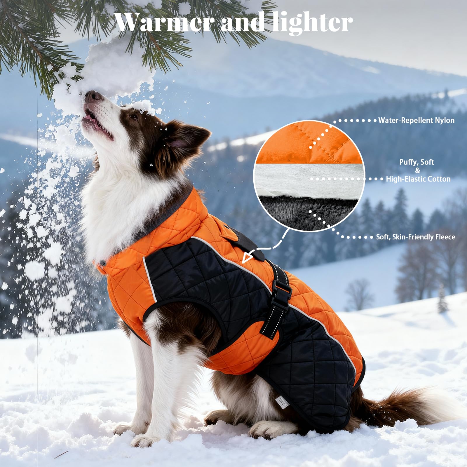 BECROWM dog coat extended-belly-coverage protects while allowing potty breaks