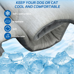 BECROWM dog cooling mat with self-cooling fabric for cooling comfort.